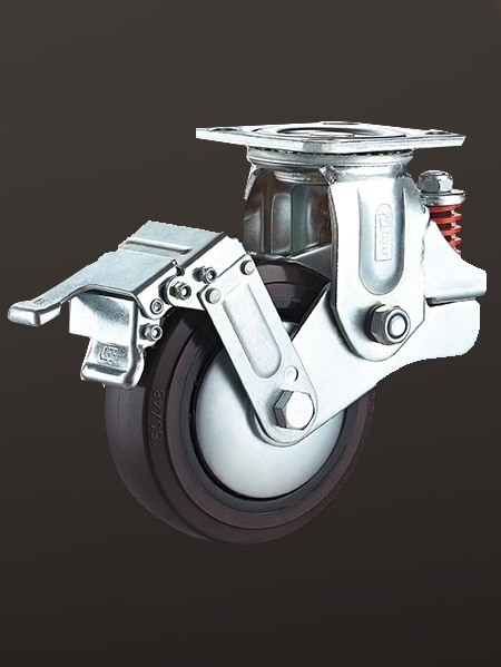 帶刹（shā）車橡（xiàng）膠減（jiǎn）震腳輪